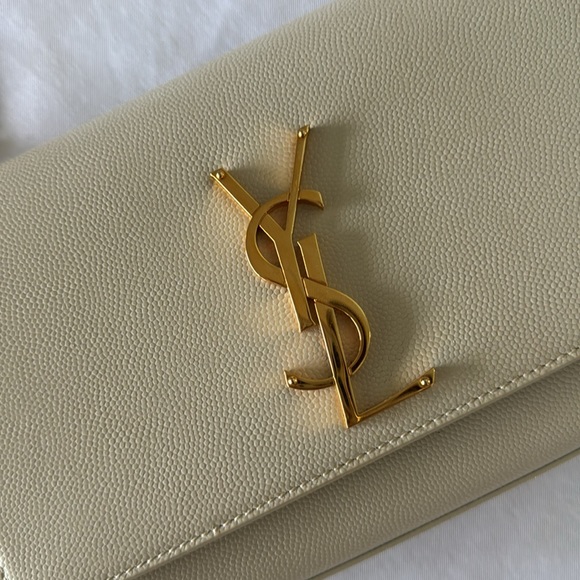 Grain De Poudre Medium Classic Monogram Monochrome Kate Satchel White - Picture 3 of 9